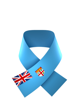 Fiji flag element design national independence day banner ribbon png