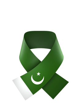 Pakistan flag element design national independence day banner ribbon png