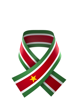 Suriname flag element design national independence day banner ribbon png