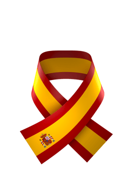 Spain flag element design national independence day banner ribbon png