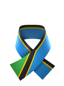 Tanzania flag element design national independence day banner ribbon png