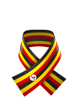 Uganda flag element design national independence day banner ribbon png