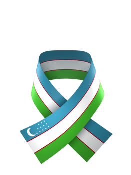 Uzbekistan flag element design national independence day banner ribbon png