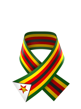Zimbabwe flag element design national independence day banner ribbon png