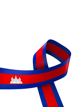 Cambodia flag element design national independence day banner ribbon png