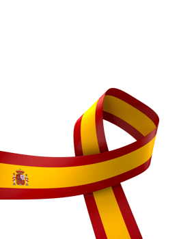 Spain flag element design national independence day banner ribbon png