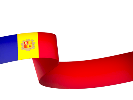 Andorra flag element design national independence day banner ribbon png