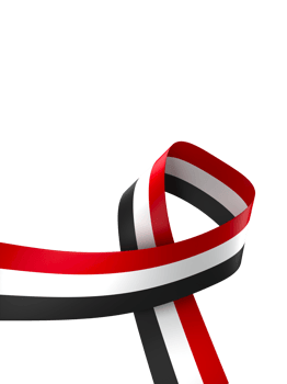 Yemen flag element design national independence day banner ribbon png