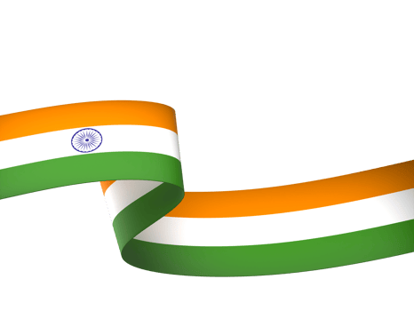 India flag element design national independence day banner ribbon png
