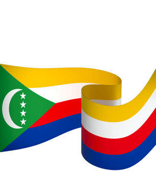 Comoros flag element design national independence day banner ribbon png