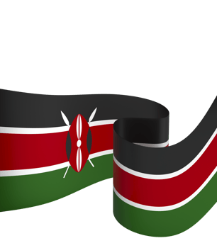 Kenya flag element design national independence day banner ribbon png