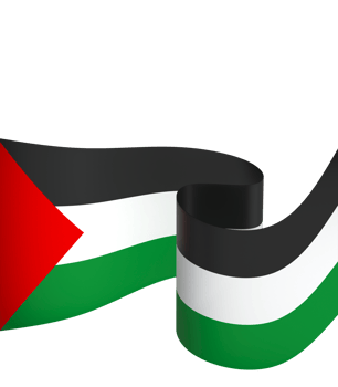 Palestine flag element design national independence day banner ribbon png