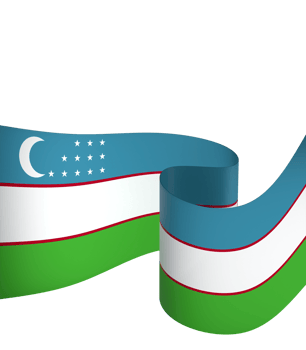 Uzbekistan flag element design national independence day banner ribbon png