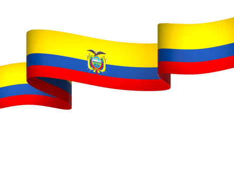 Ecuador flag element design national independence day banner ribbon png