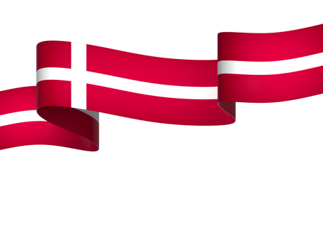 Denmark flag element design national independence day banner ribbon png