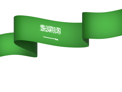 Saudi Arabia flag element design national independence day banner ribbon png