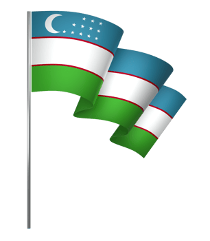 Uzbekistan flag element design national independence day banner ribbon png