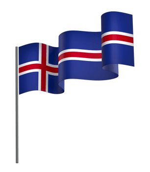 Iceland flag element design national independence day banner ribbon png