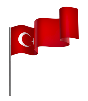 Turkey flag element design national independence day banner ribbon png