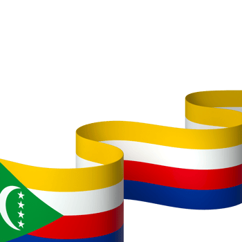Comoros flag element design national independence day banner ribbon png