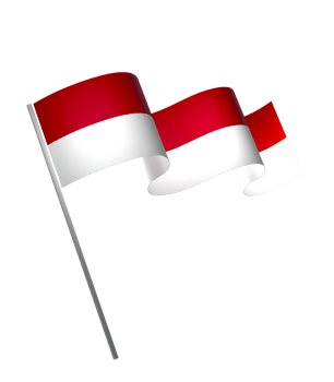 Indonesia flag element design national independence day banner ribbon png