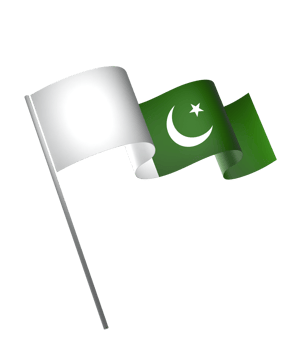 Pakistan flag element design national independence day banner ribbon png