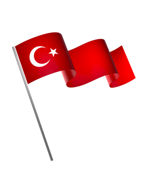 Turkey flag element design national independence day banner ribbon png