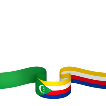 Comoros flag element design national independence day banner ribbon png