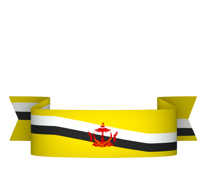 Brunei flag element design national independence day banner ribbon png