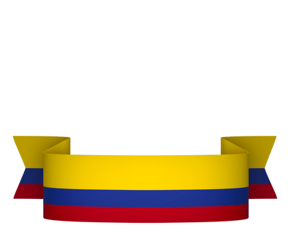 Colombia flag element design national independence day banner ribbon png