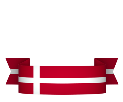 Denmark flag element design national independence day banner ribbon png