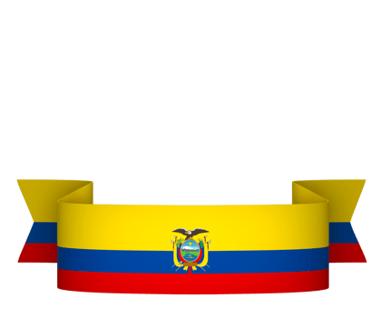 Ecuador flag element design national independence day banner ribbon png