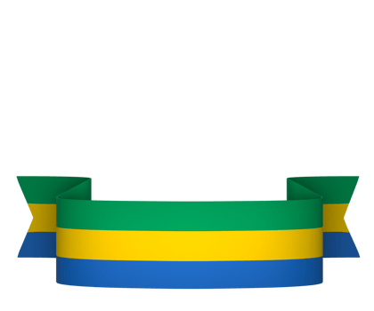 Gabon flag element design national independence day banner ribbon png