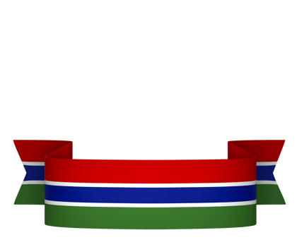 The Gambia flag element design national independence day banner ribbon png