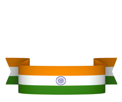 India flag element design national independence day banner ribbon png