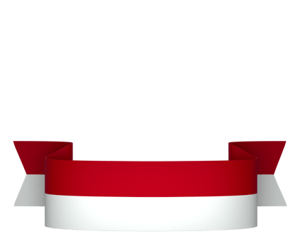 Indonesia flag element design national independence day banner ribbon png