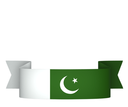 Pakistan flag element design national independence day banner ribbon png