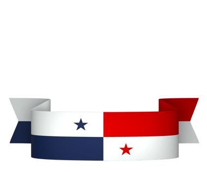 Panama flag element design national independence day banner ribbon png