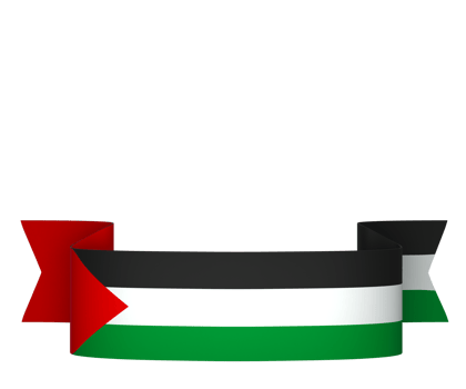 Palestine flag element design national independence day banner ribbon png