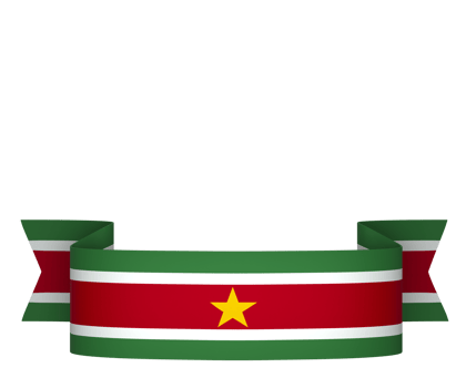 Suriname flag element design national independence day banner ribbon png
