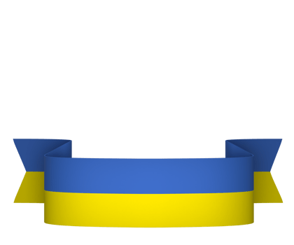 Ukraine flag element design national independence day banner ribbon png