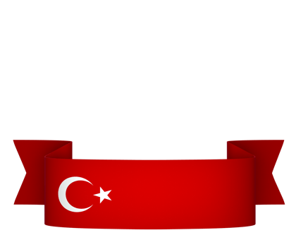 Turkey flag element design national independence day banner ribbon png
