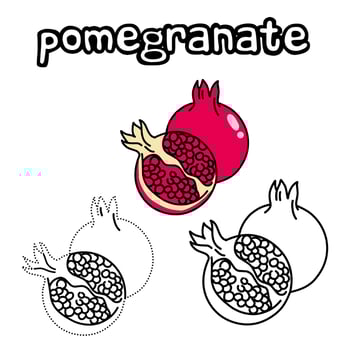 Fruit coloring pages And the activity of connecting the dots for kindergarten children vector