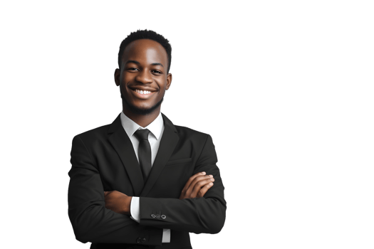 AI generated an image of a black man in a suit png