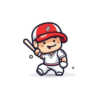 A cartoon character with a baseball bat vector