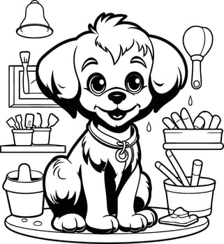 Coloring pages for kids with dog coloring pages vector