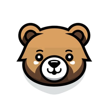 A cartoon bear head with a smile on its face vector