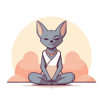 A cat sitting in a lotus position with its eyes closed vector