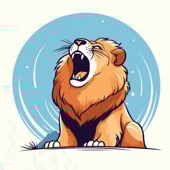 Lion roaring illustration vector