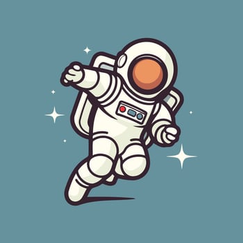An astronaut in space suit running vector